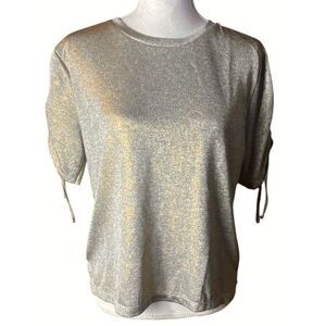 Nicole Miller Womens Metallic Gold Top Medium NWT